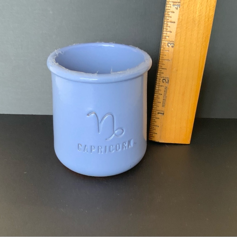La Fermiere Zodiac ‘Capricorn’ Ceramic Yogurt Pot Gloss Blue